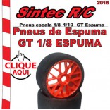 PAR DE PNEUS ESPUMA GT ON-ROAD COM RODAS BBS OU STAR BRANCA CUBO DE ENCAIXE 17 mm PARA INFERNO GT / GT2 E BUGGYS 1/8 SINTEC SIN SF214